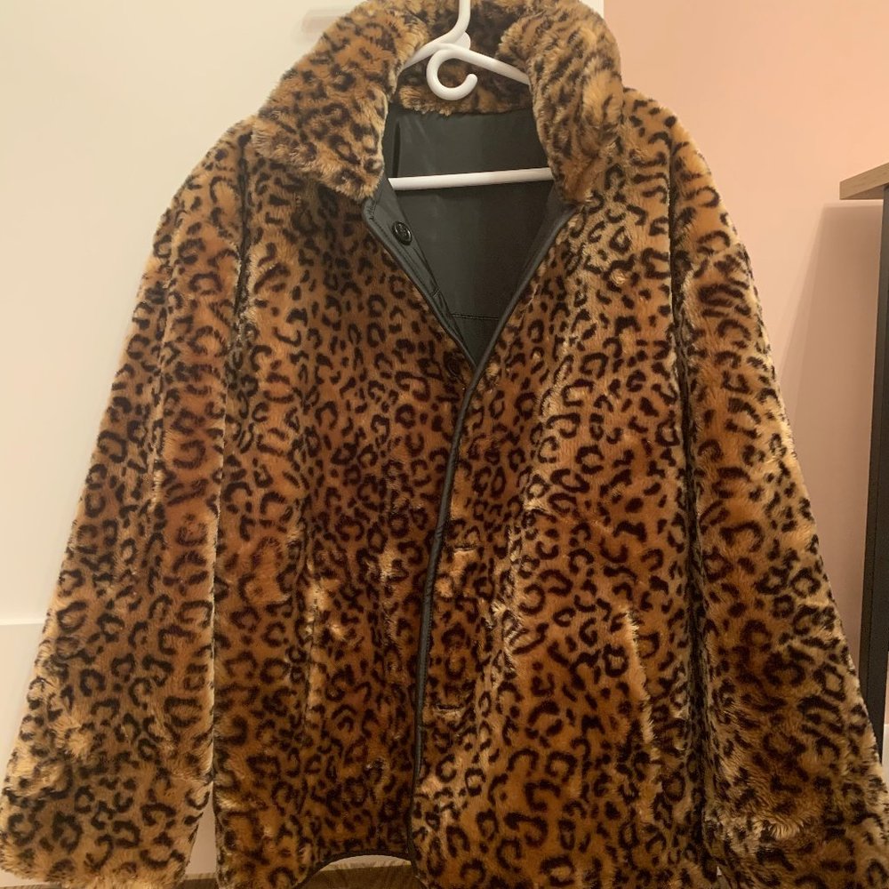 Faux Fur Reversible Leopard Print Jacket